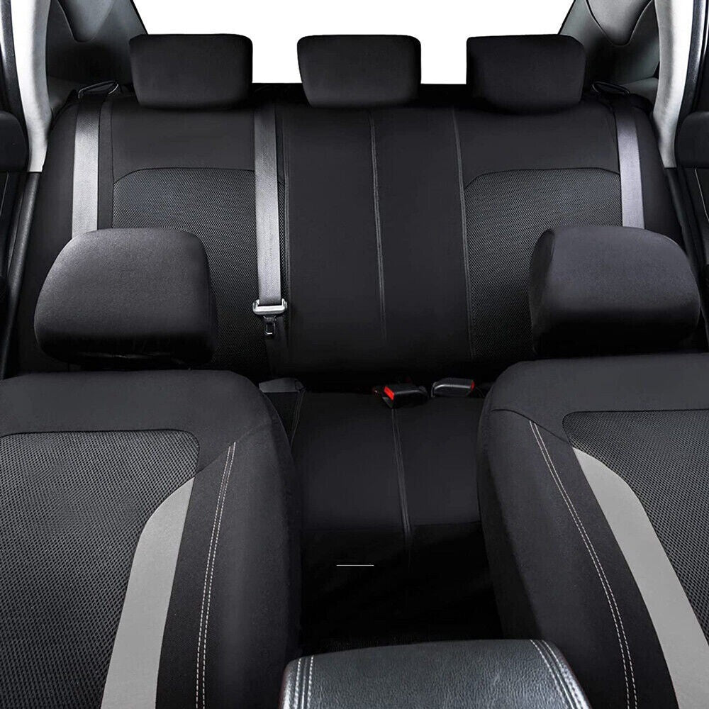 Front Rear Car for Seat Covers Full Set Cushion Fabric Protector Universal Black New n