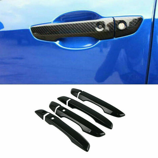 8PCS Carbon Fiber Style Door Handle Moulding Cover Trim for Honda for Civic 2019-21
