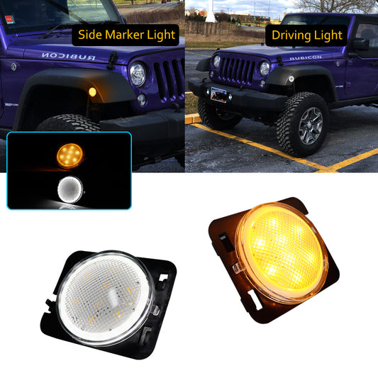 Switchback LED front marking DRL indicator light suitable for 07-18 for Jeep for Wrangler JK- v