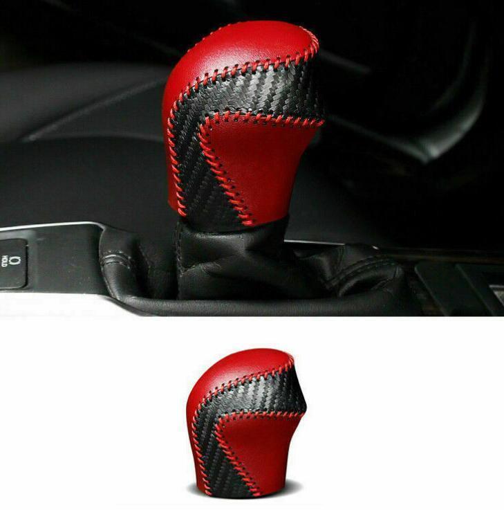 for Toyota for Camry 18-22 Carbon Fiber Leather Gear Shift Knob Shifter Lever Trim
