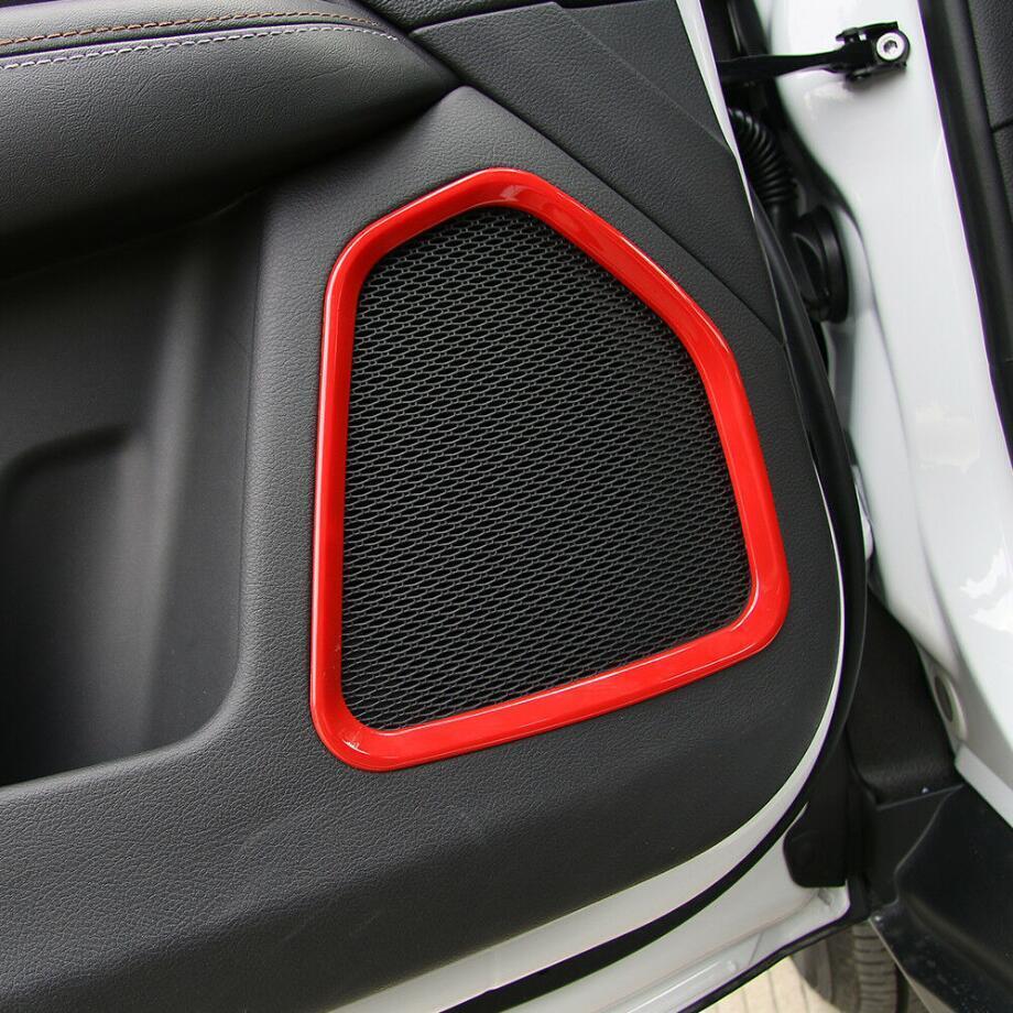 For 2017-2025 for Jeep Compass ABS Red Interior Door Speaker Bezel Frame Cover Trim v