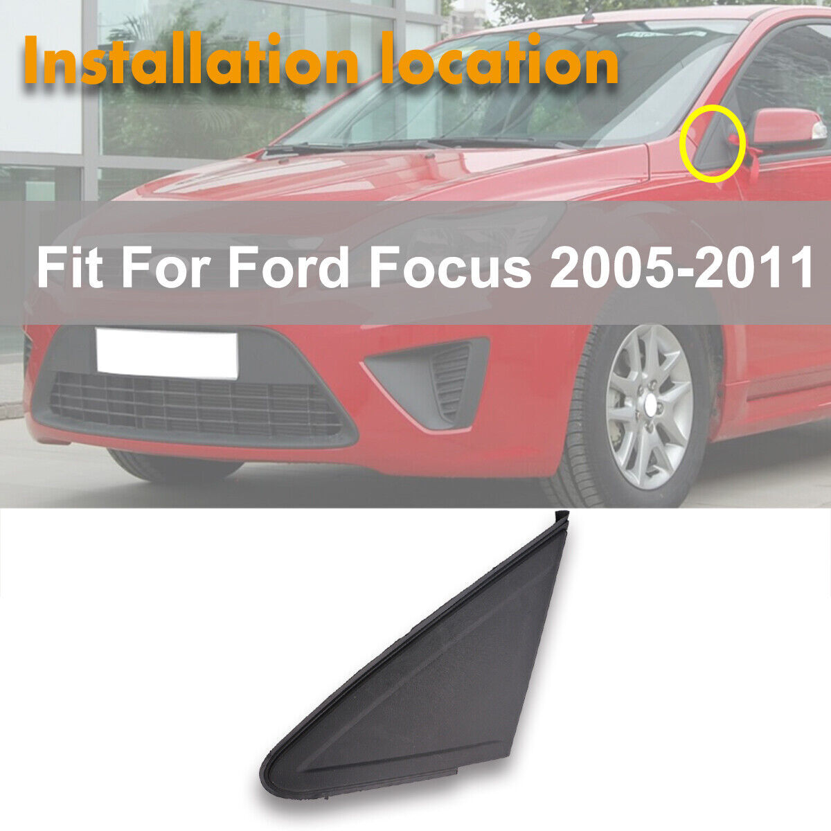 1Pcs Left Side Door window Mirror Molding Trim Cover  for ford  Focus 2005-2011
