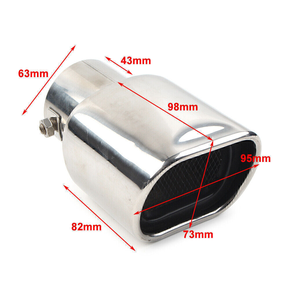 Car Stainless Steel Rear Exhaust Pipe Tail Muffler Tip Square Shape Accessories Q