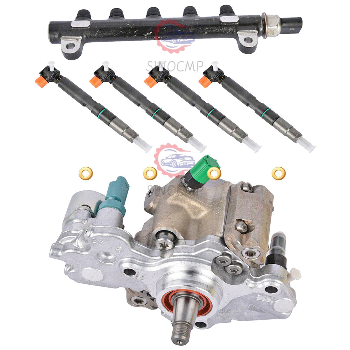 D24 D18 Engine Fuel Injector Pump Common Rail Injector Kit For Bobcat Doosan