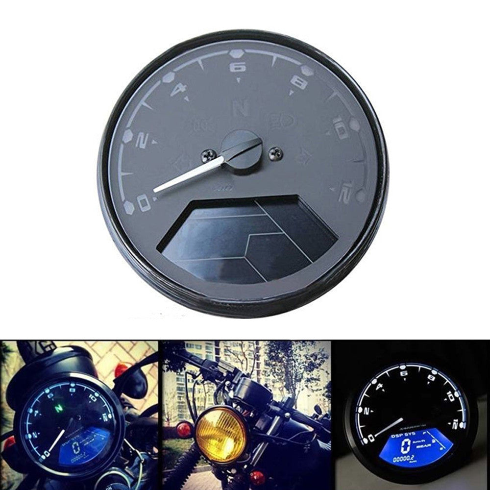 12000 RMP kmh Universal LCD Digital Odometer Speedometer Tachometer Gauge LED Q