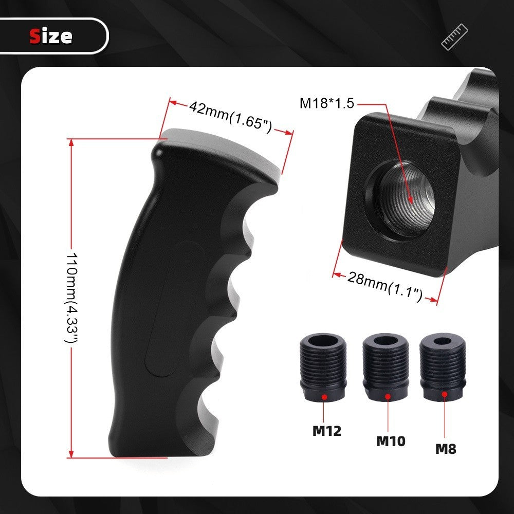 Aluminum Alloy Slotted Pistol Grip Handle Universal Manual Gear Shift Knob JDM