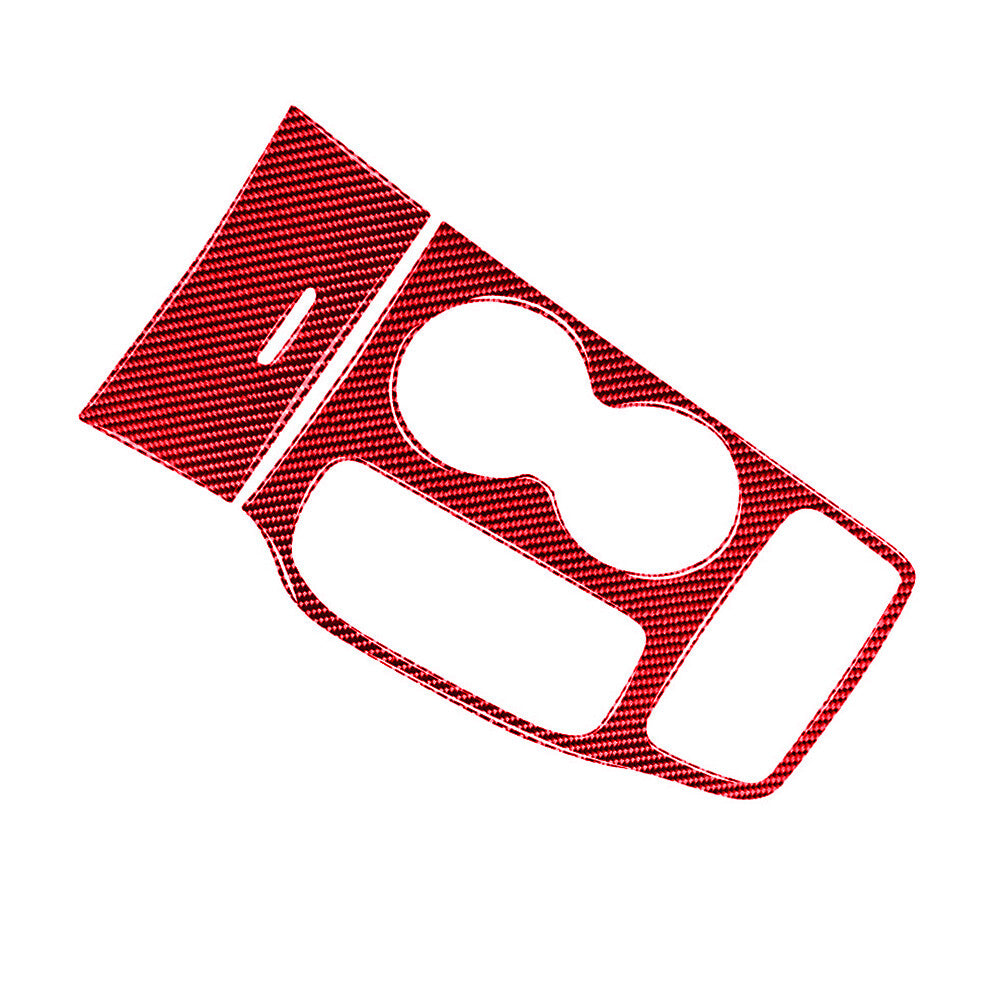 Red Carbon Fiber Gear Shift Panel Cover Trim for Jeep Grand Cherokee 2016-2018