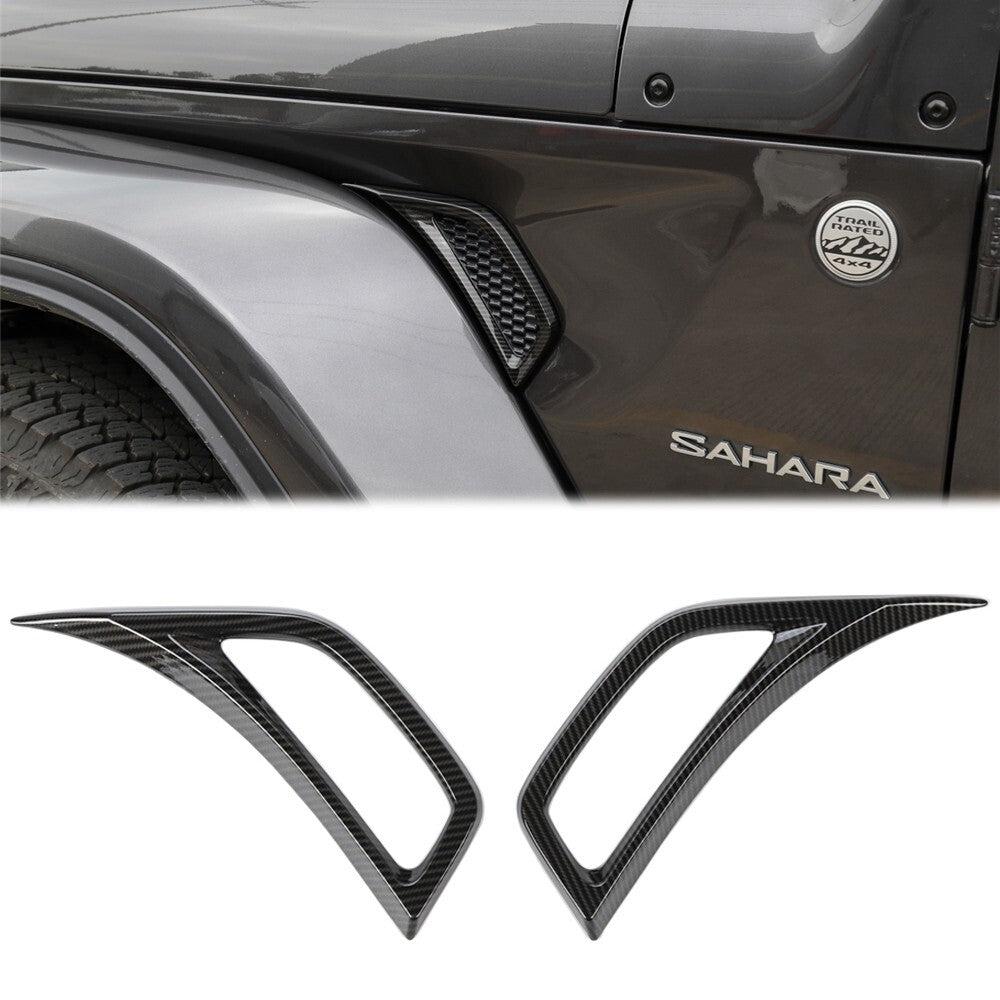 ABS Side Air Vent Hood Intake Cover Trim for Jeep for Wrangler JL 2018-2023 Carbon