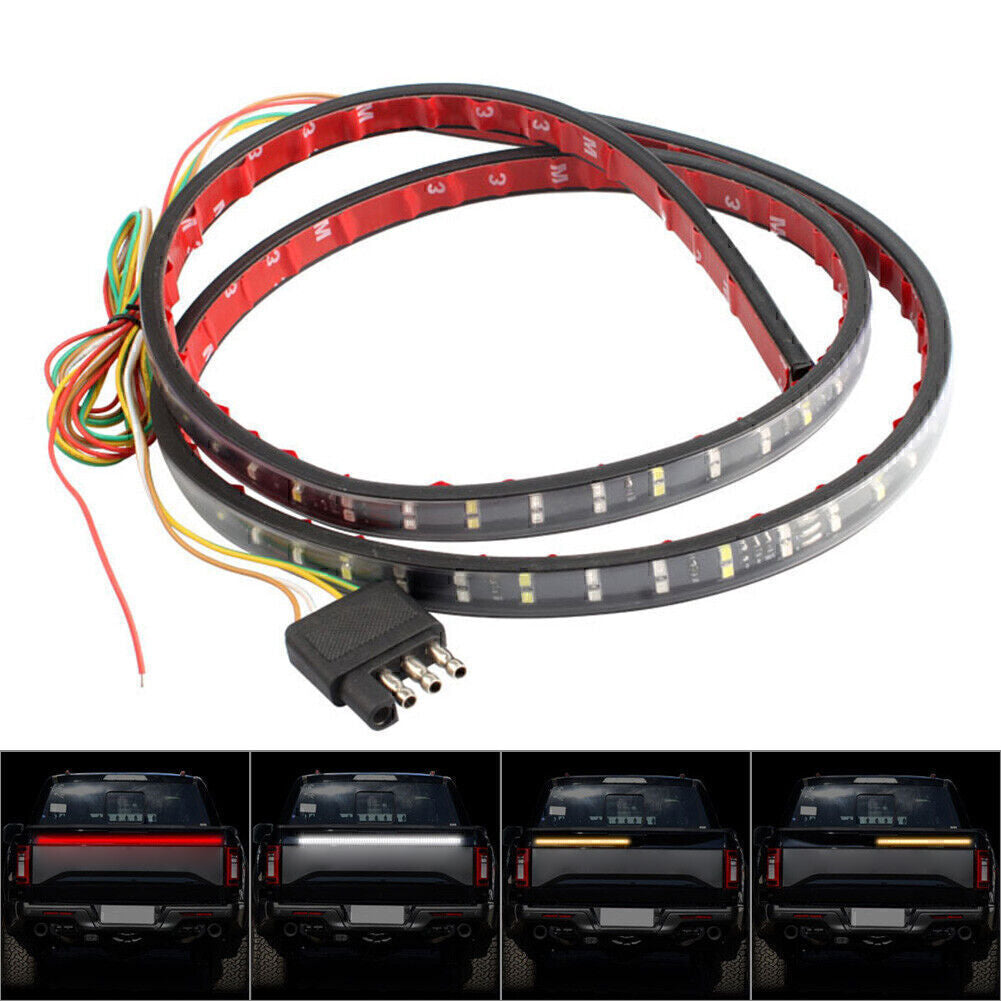 60 DOUBLE Row LED Teuck Tailgate Light Bar Strip Sequential Turn Signal Reverse
