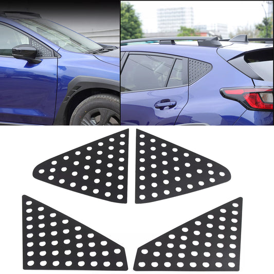 Front and rear window triangular glass panel trim covers for Subaru Crosstrek 2023-24