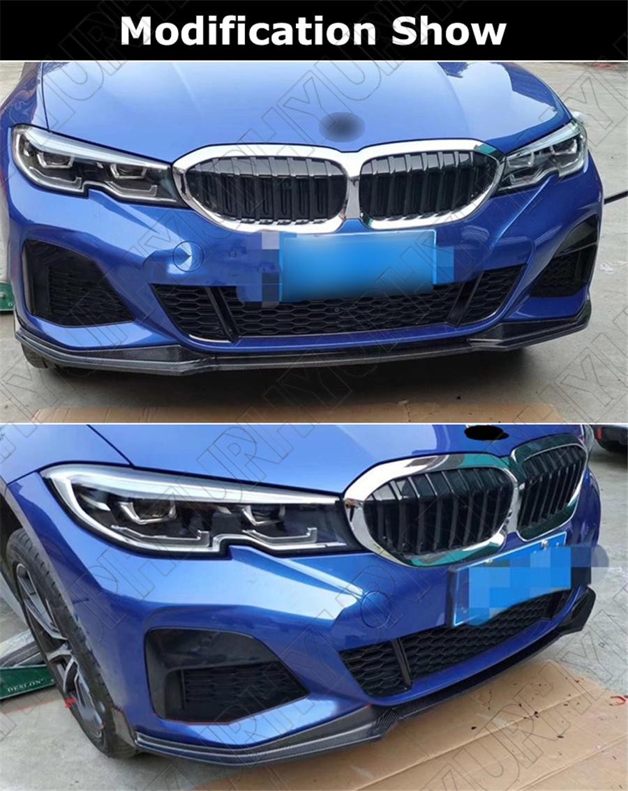For 2019-2021 for BMW 3 Series G20 G28 330 340 Bumper Front Lip Splitter Gloss 1Set Q