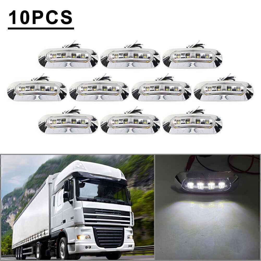 10x LED Side Clearance Marker Light For Car Truck Trailer Pickup 12V 24V White