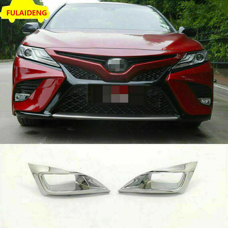 for Toyota for Camry SE XSE 2018-2021 Chrome Front Bumper Fog Light Lamp Cover Trim