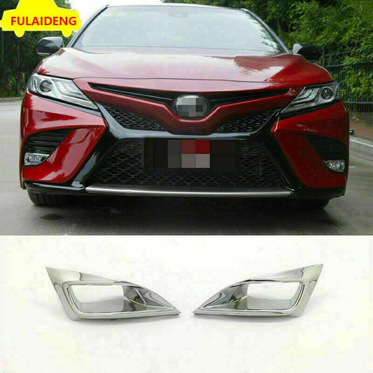 for Toyota for Camry SE XSE 2018-2021 Chrome Front Bumper Fog Light Lamp Cover Trim