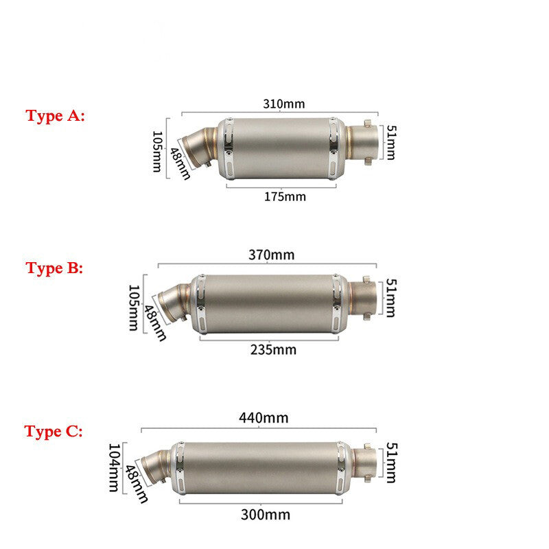 Motorcycle Exhaust Muffler For MT07 ER6N 502C With Silencer Baffles