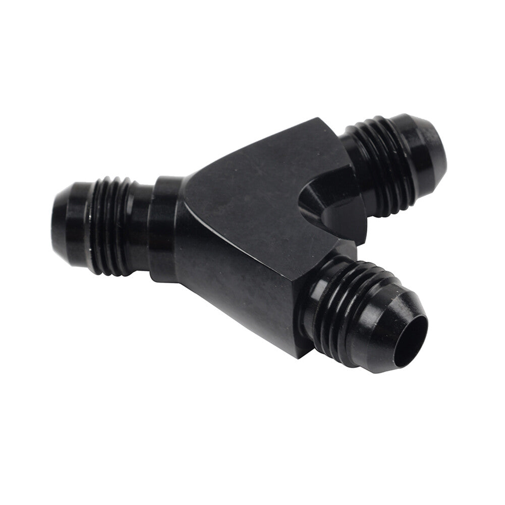 8AN AN8 Black Y Fuel Block Flare Union Junction Fitting Adapter Coupler Splitter