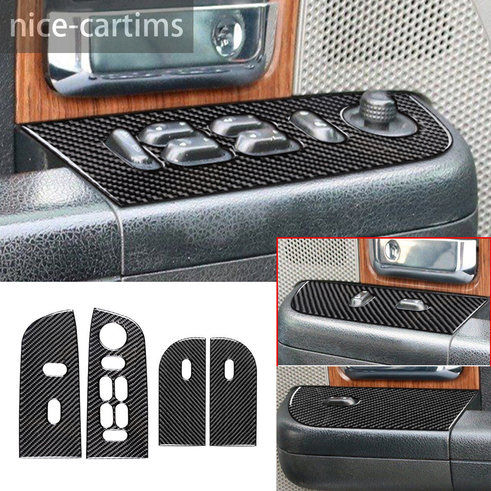 4¡ÁCarbon Fiber Window Lift Switch Button Panel Cover for Ford F150 FX4 2004-2008