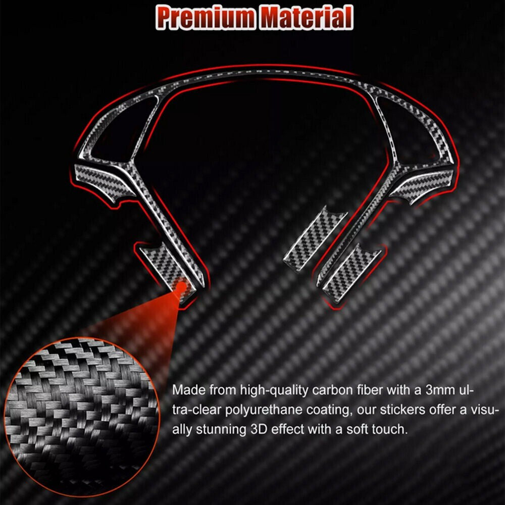 6Carbon Fiber Steering Wheel Cover Frame Trim for Infiniti G37 G35 2008-13 Q60 n