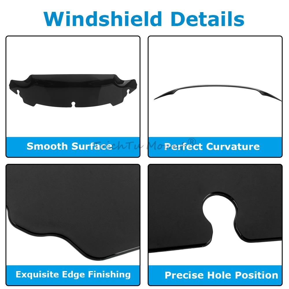 4.5 Black Windshield Windscreen for Harley Touring Electra Street Glide 14-22 Q