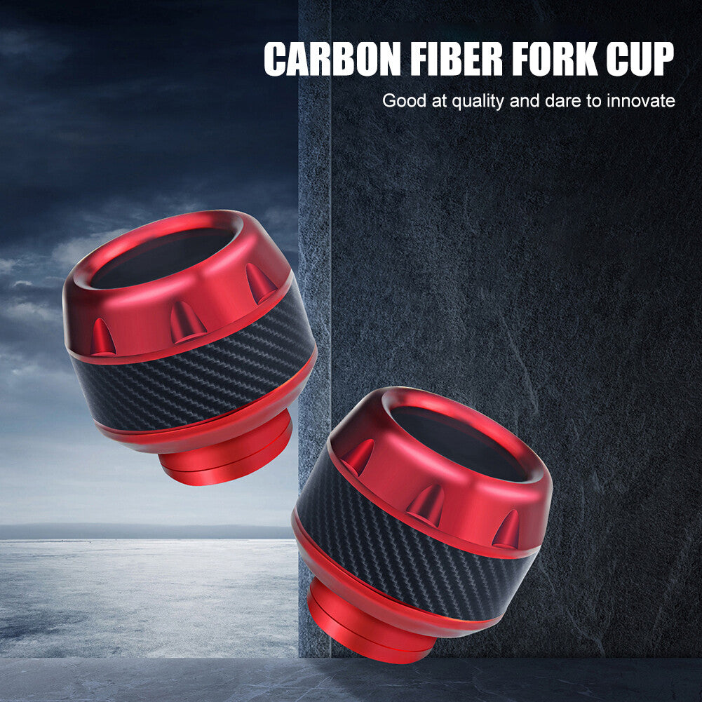 2-piece carbon fiber motorcycle fork wheel collision protection anti-fall frame slider - n