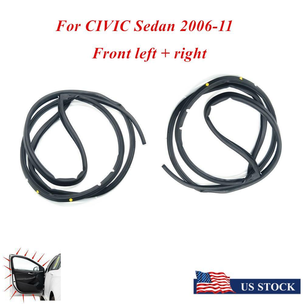 1 Pair Car Front Door Weatherstrip Moulding Seal for Honda for CIVIC Sedan 2006-2011