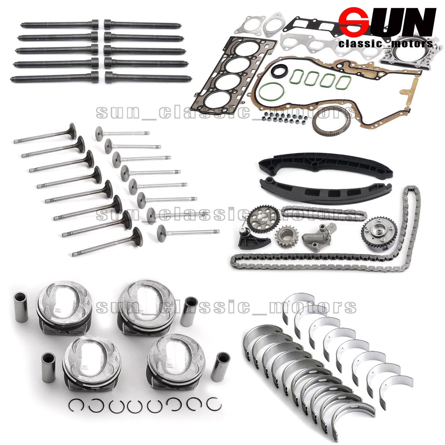 Engine rebuild and overhaul piston gasket kit for Audi 1.4 TFSI CAVD BLG CTH-