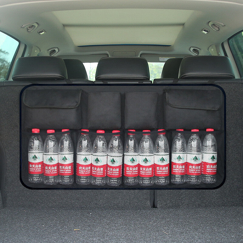 Universal Car Organizer Trunk Rear Back for Seat Storage Bag Mesh Net Pocket Black