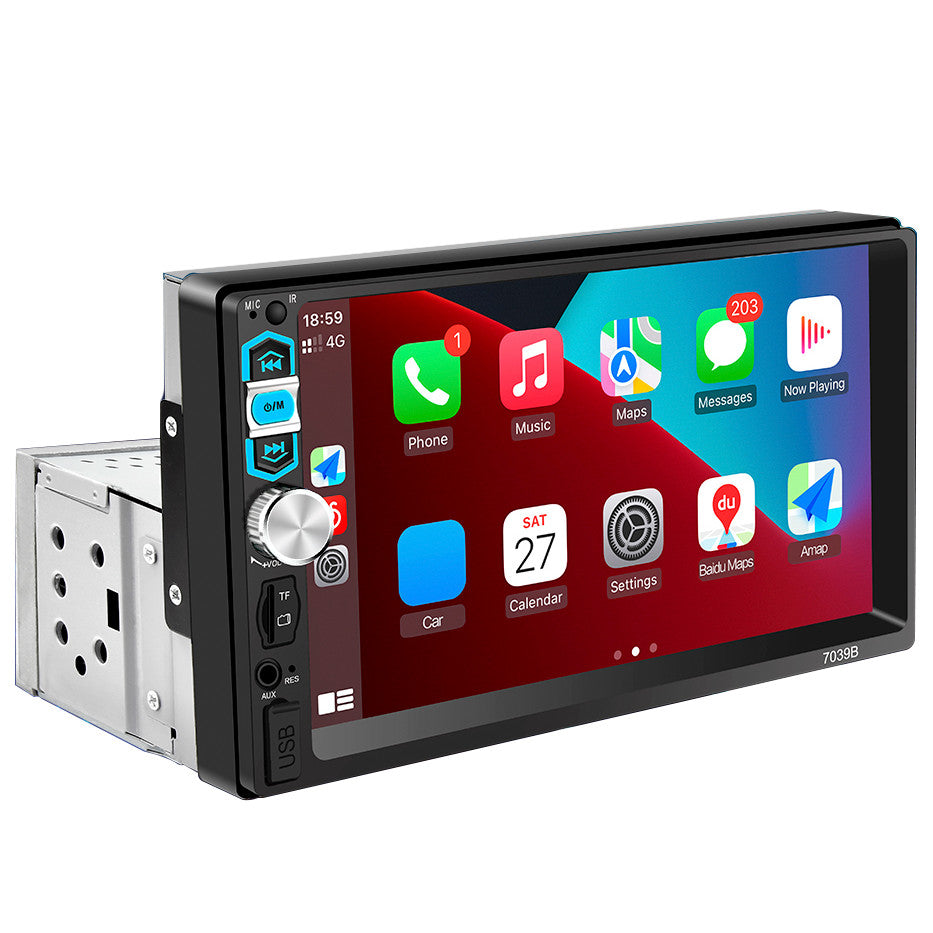 Radio Single 1Din Touch Screen Car Stereo Bluetooth For Carplay Android Auto