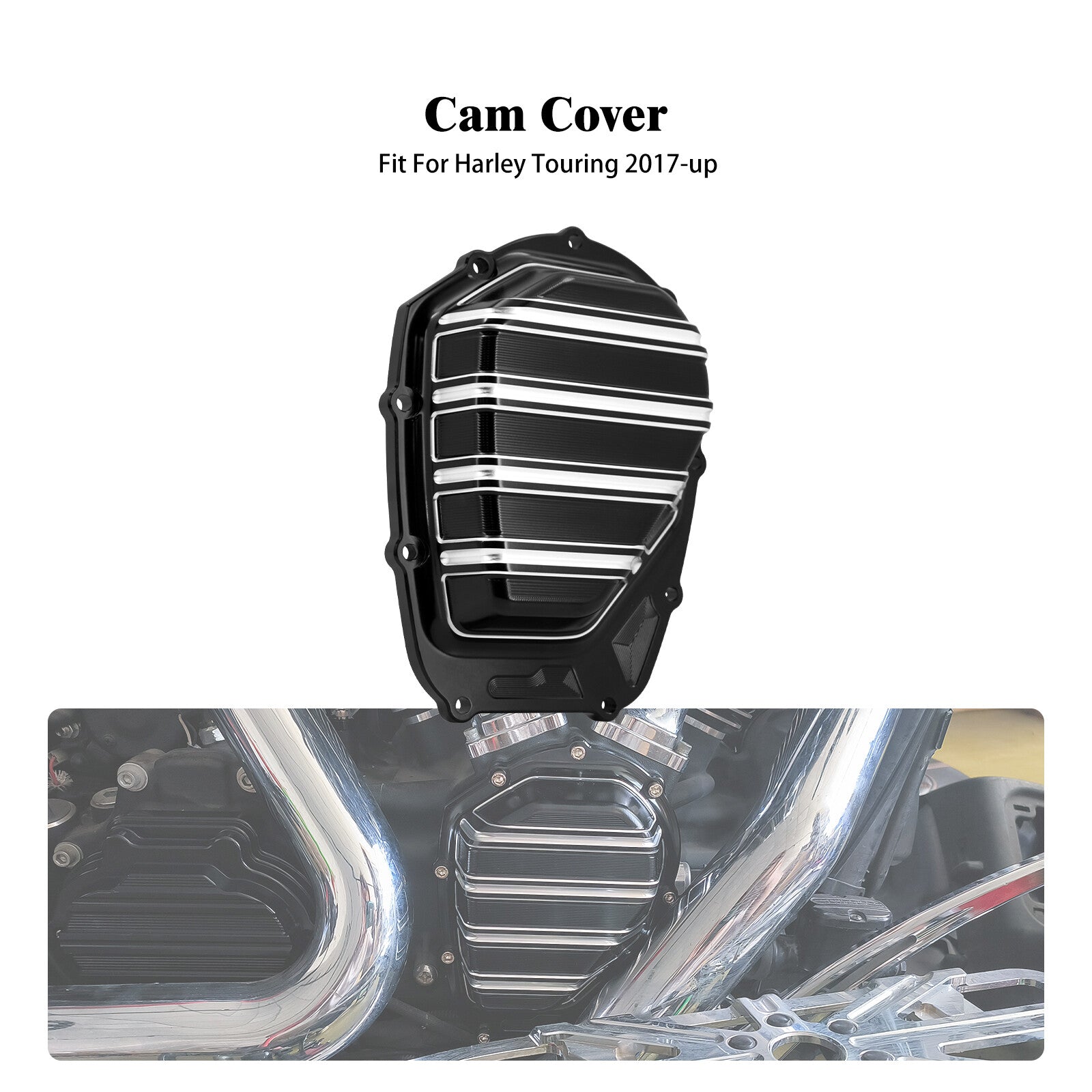 Aluminum Side Cam Engine Cover for Harley Touring Road Electra Glide 2017-2023 Q