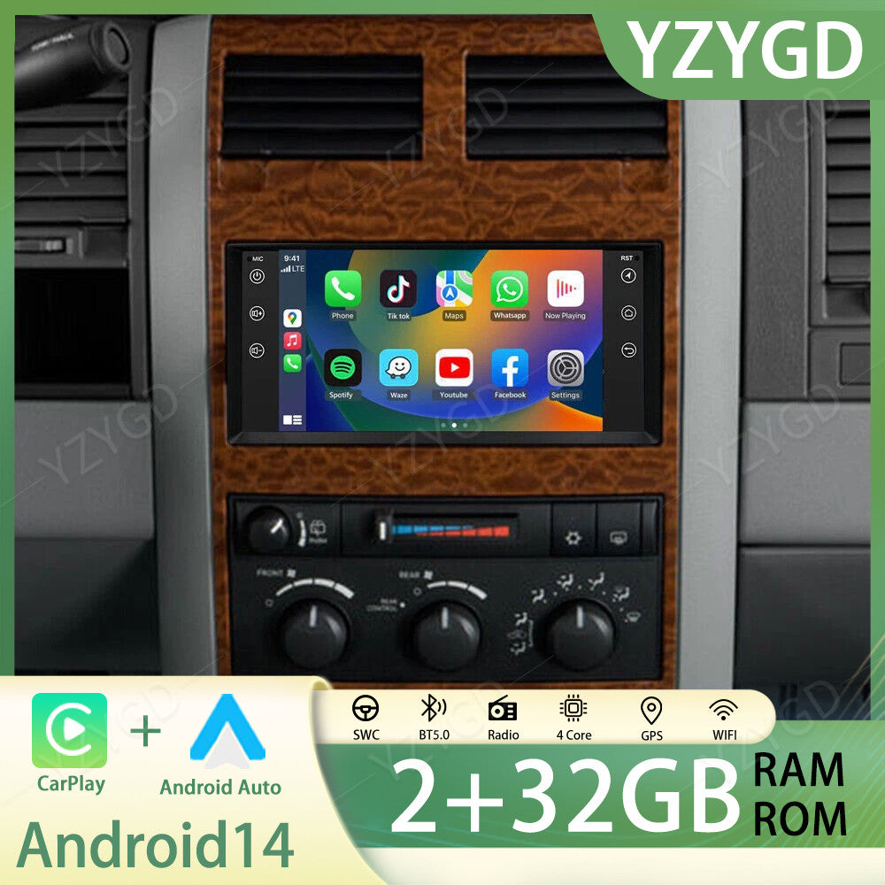 for Dodge Durango 2004-2010 7 Carplay Android Auto Car Stereo Radio GPS WIFI