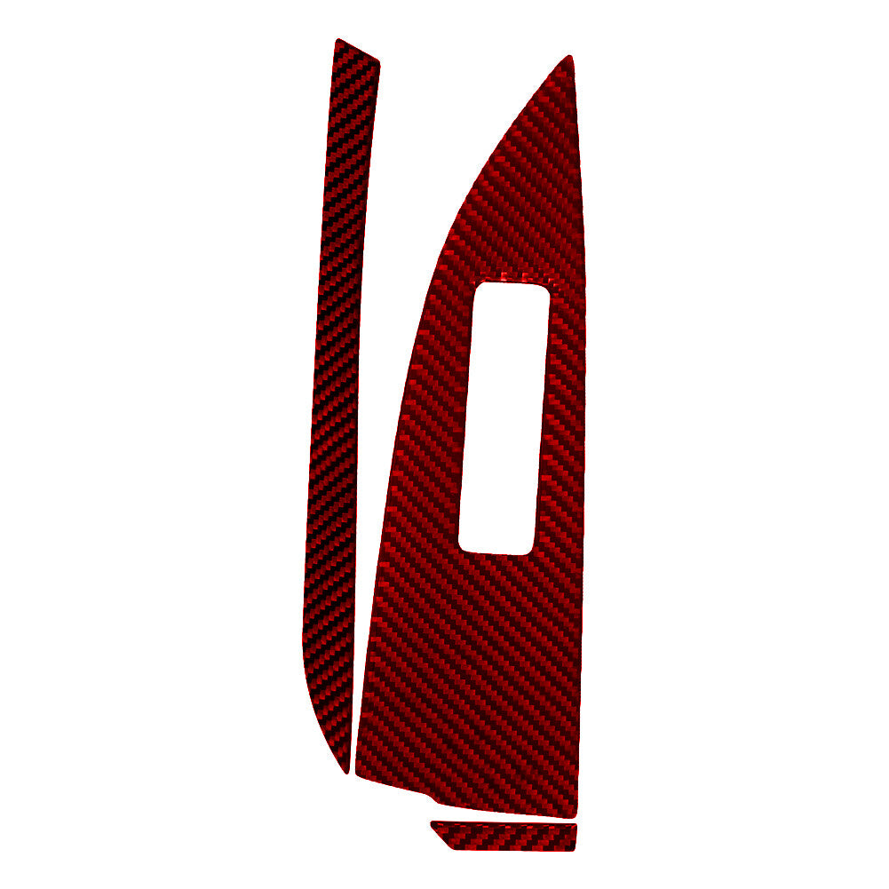 2Pcs Carbon Fiber Interior Side Window Trim Cover For Explorer 2011-14 Red v
