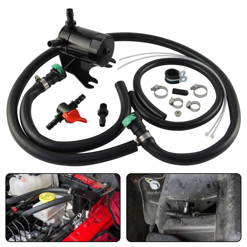 Baffled Oil Catch Can for 2018-2023 for Jeep for Wrangler JL Gladiator 3.6L Black