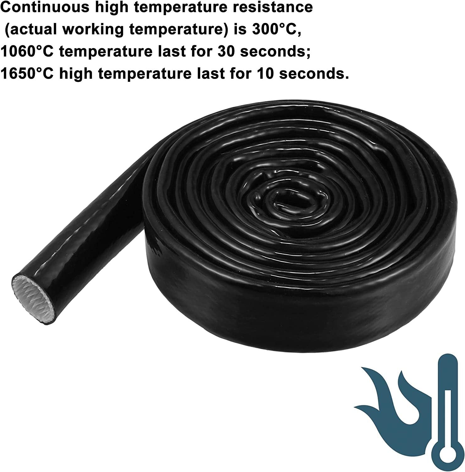 10-foot black flame shield/fireproof heat shield for engine hose protection