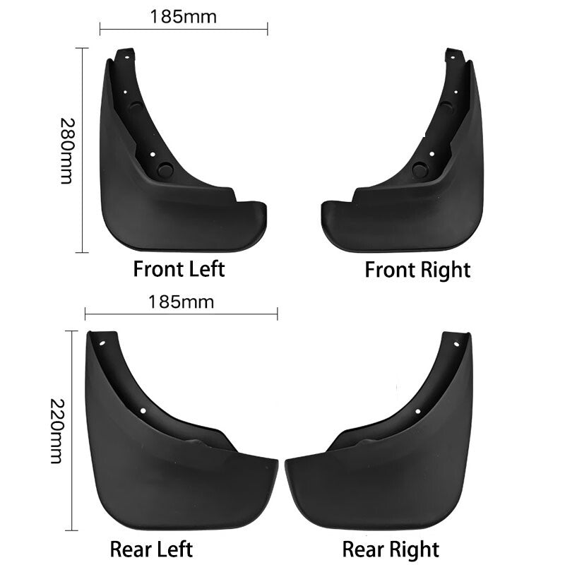4-piece pack of mudguards and splash guards for Mazda 2 MK2 hatchback 2007-2012. Q