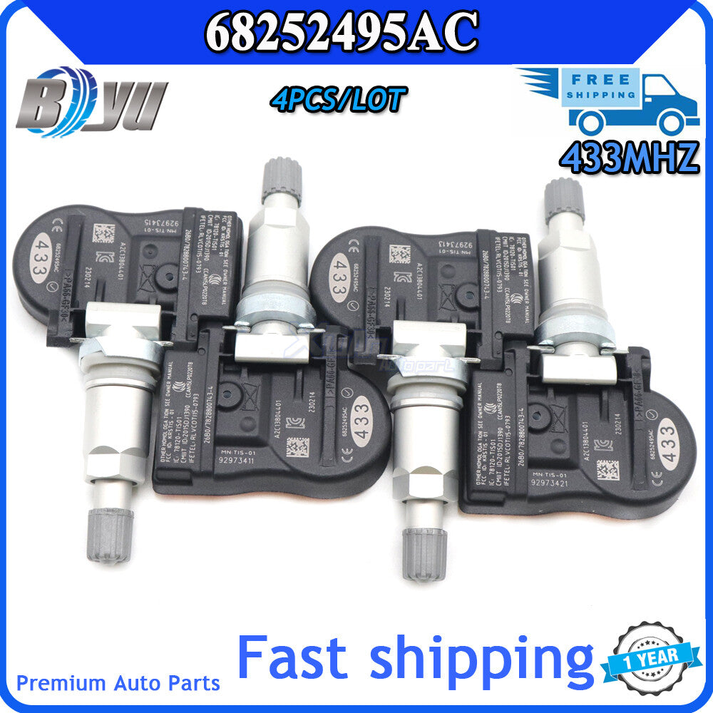 4-pack TPMS for Dodge Durango SRT 18-20 Tire Pressure Monitoring Sensor 68252495AC- v