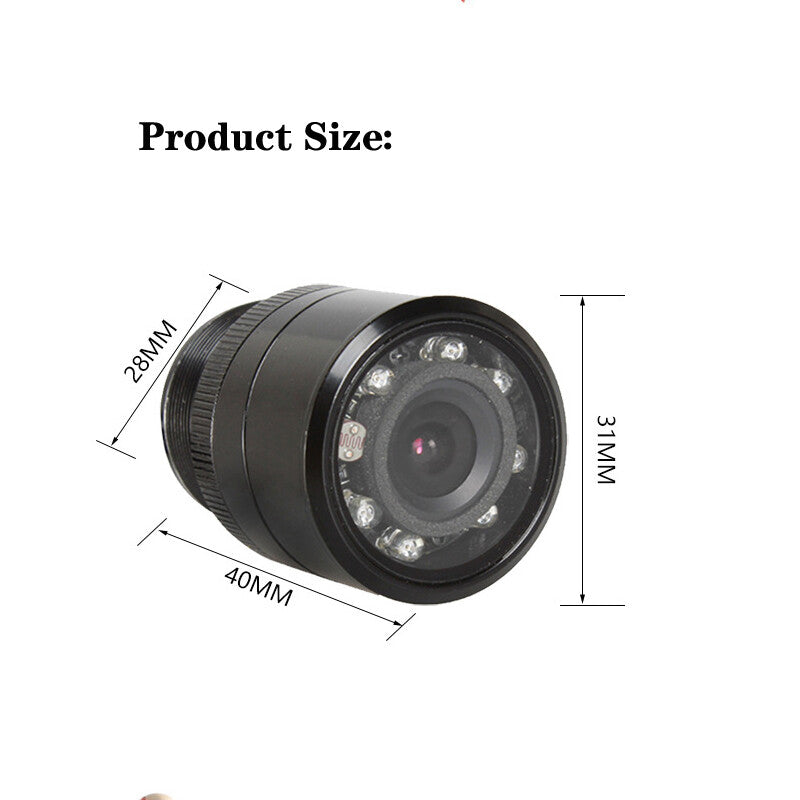 28mm car backup camera, rearview mirror camera, infrared night vision, 12V, 170° angle - n