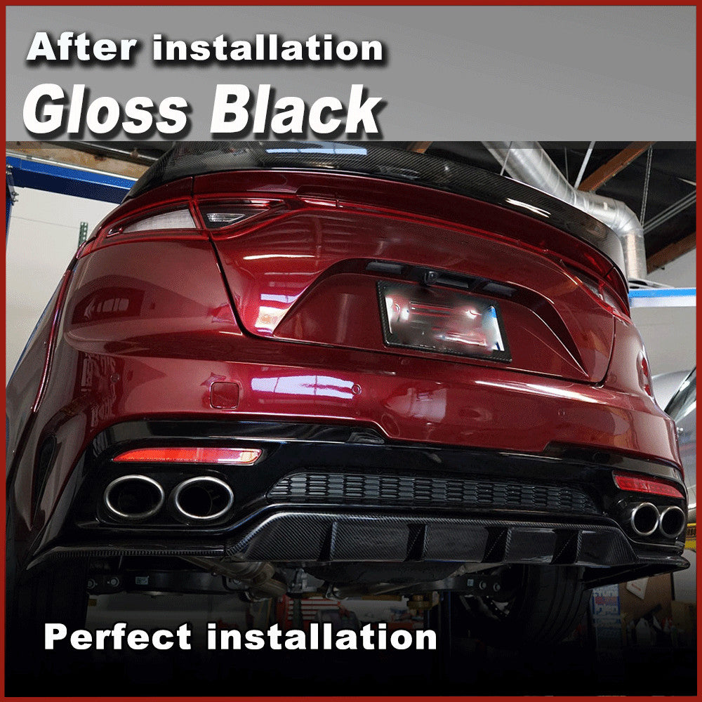 for Kia Stinger 2018-2022 Gloss Black Rear Bumper Lip Diffuser Spoiler Splitter