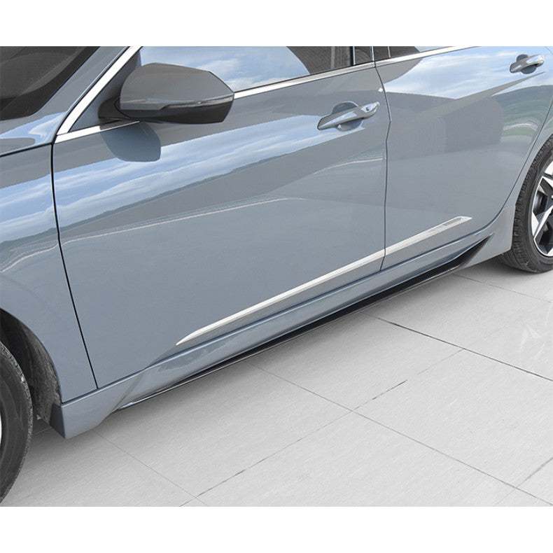 for Hyundai for Elantra 2021-2023 Unpainted Side Skirt Extension Bumper Lip Body Kit