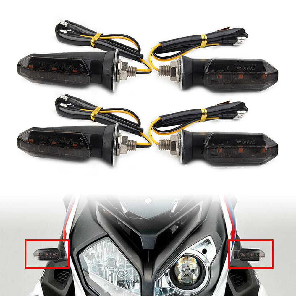 4X Motorcycle LED Turn Signal Indicator Amber Blinker Light Lamp Smoke Universal Q