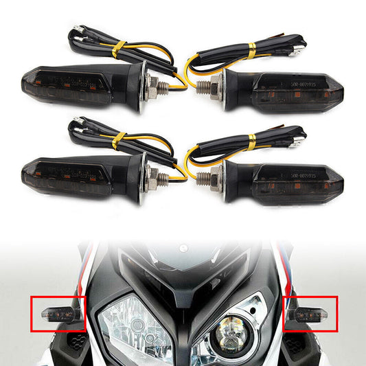 4X Motorcycle LED Turn Signal Indicator Amber Blinker Light Lamp Smoke Universal Q