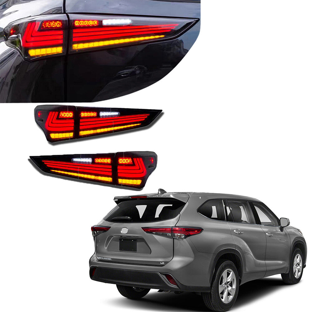 LED taillights with start-up animation for 2020-2022 for Toyota Highlander