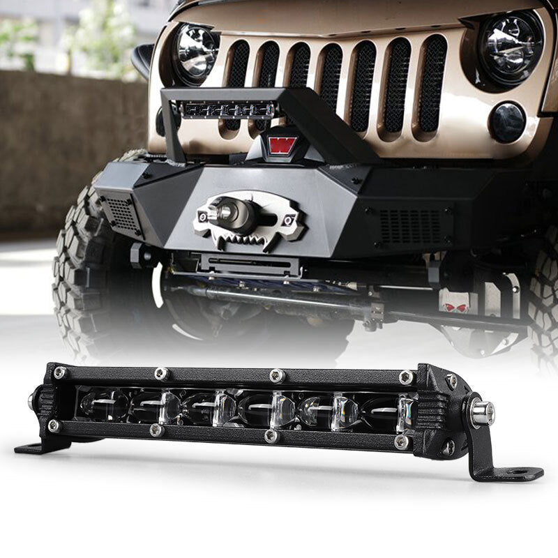 Ultra Slim 7inch LED Light Bar Driving Single Row for SUV UTV Offroad Motorcycle