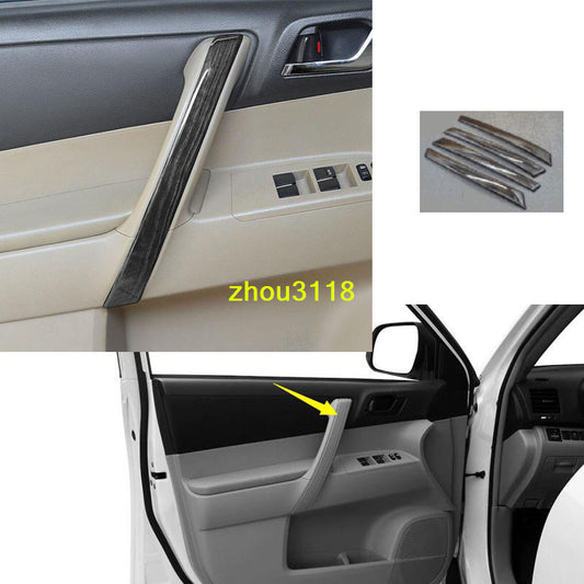 4X Black Wood Grain Interior door handle Cover Trims for Toyota Highlander 08-13