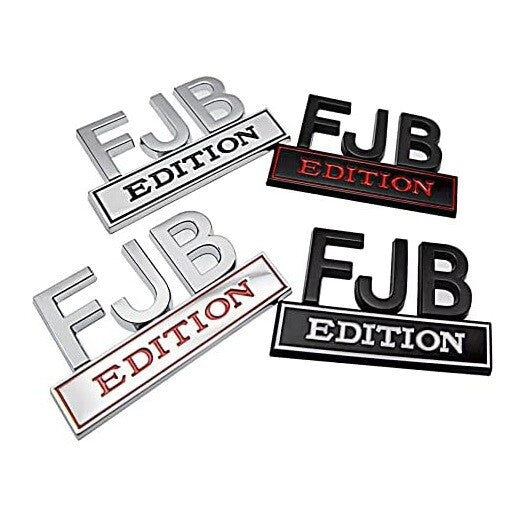 2PCS FJB Edition 3D Letters Emblem Badge Truck SUV Van Car Decal Bumper Sticker Q