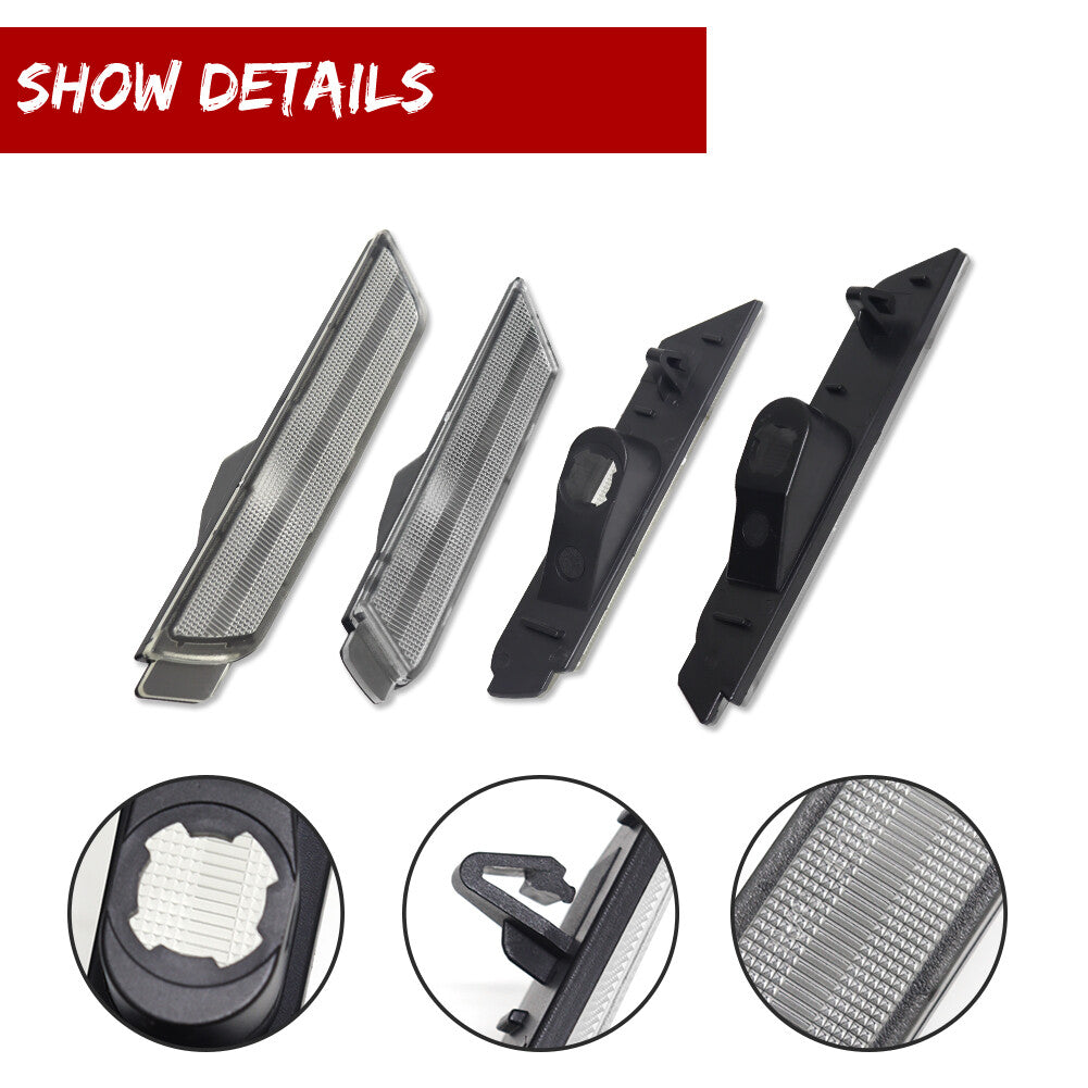 Clear Lens Front and Rear Side Marker Light Housing Kit for 2010 - 2015 for Camaro - v
