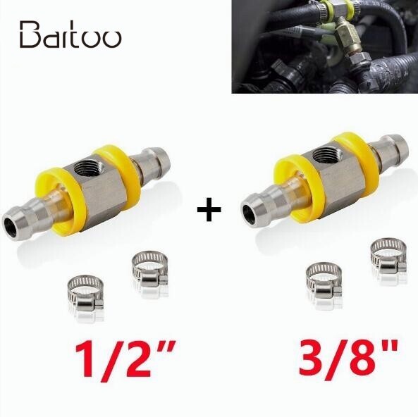 1/2+3/8â€?Fuel Line Fuel Pressure Gauge Sensor T-Fitting Adapter Q