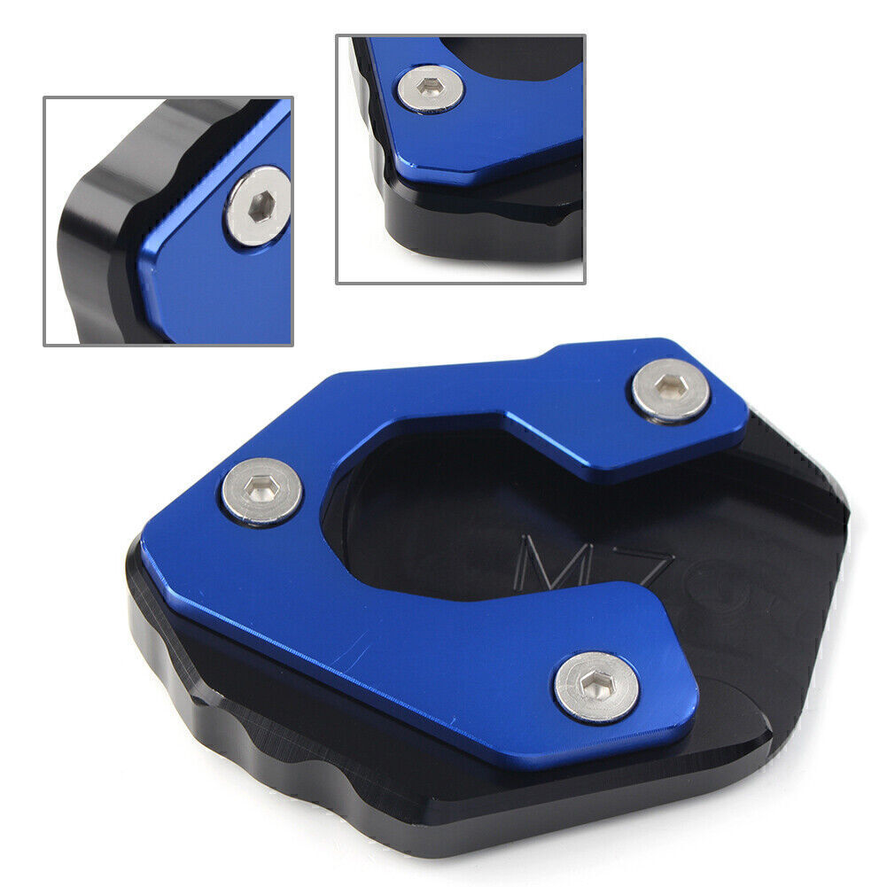 Motorcycle Kickstand Side Stand Extension Plate Pad for Yamaha MT-07 FZ-07 Blue Q