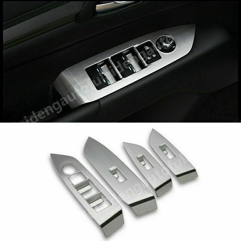 4P Silver titanium Window Switch Panel Frame Cover Trim for Mazda CX-5 2017-2021
