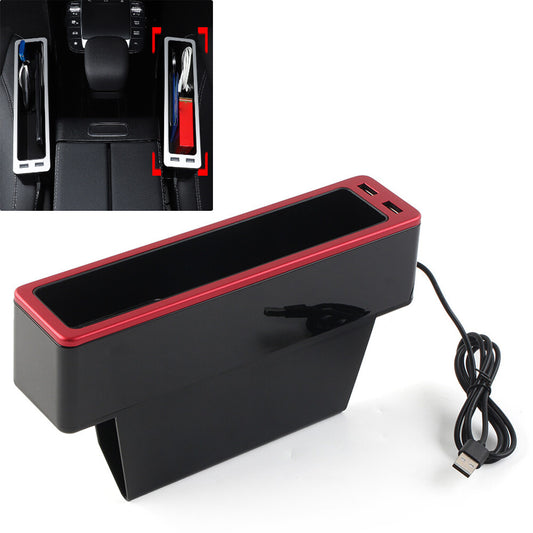 for Seat Organizer Crevice Storage Box Gap Slit Filler Wallet Phone Holder Right Red