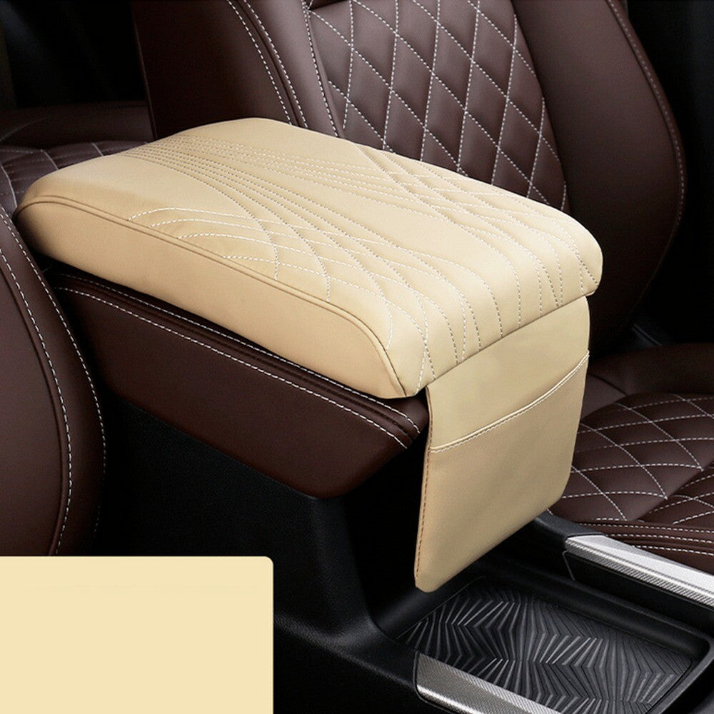1x PU Leather Car Center Console Arm Rest Box Mat Armrest Cushion Protection n
